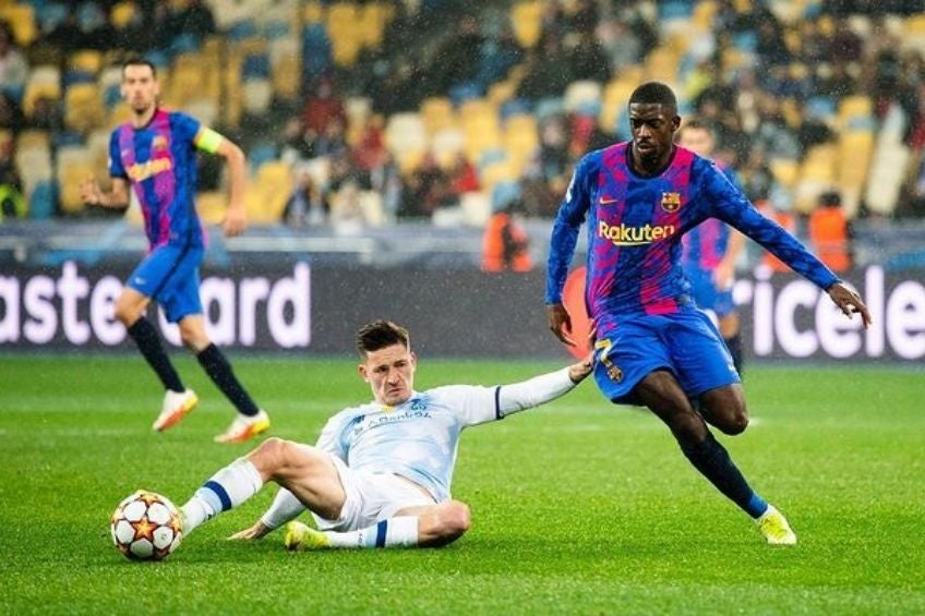 Dembélé durante un partido del Barcelona