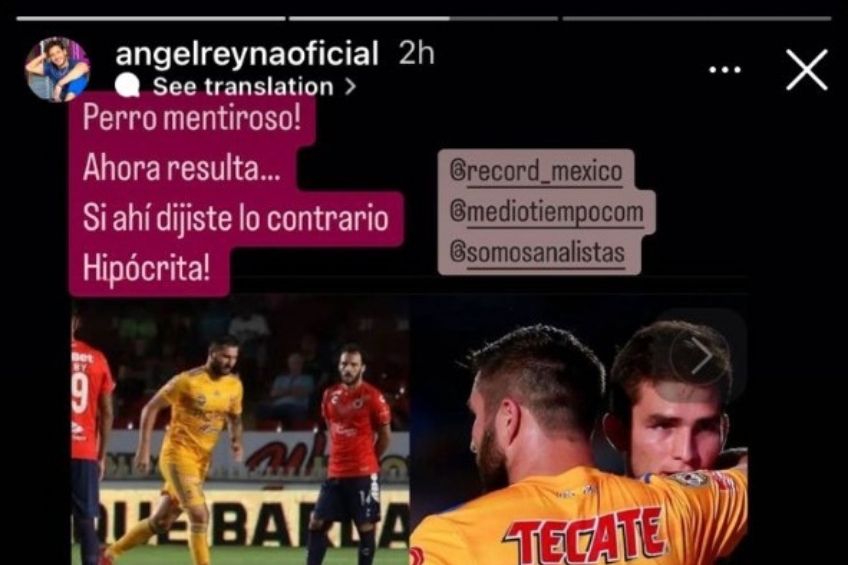 Ángel Reyna en sus historias de Instagram