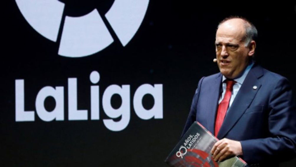 Javier Tebas durante una conferencia de prensa sobre LaLiga