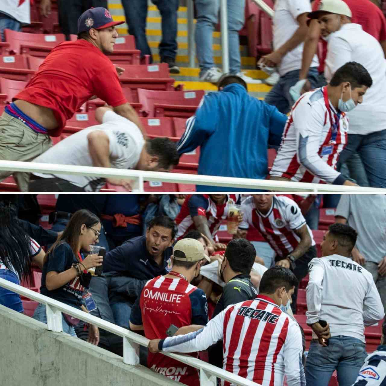 Aficionados implicados en trifulca durante partido de Chivas