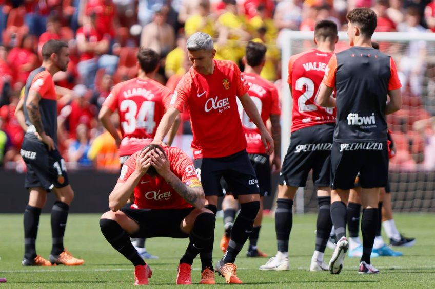 Jugadores del Mallorca, en lamento