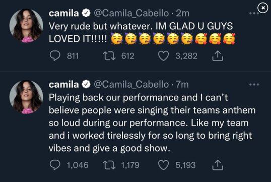 Camila Cabello expresó su malestar