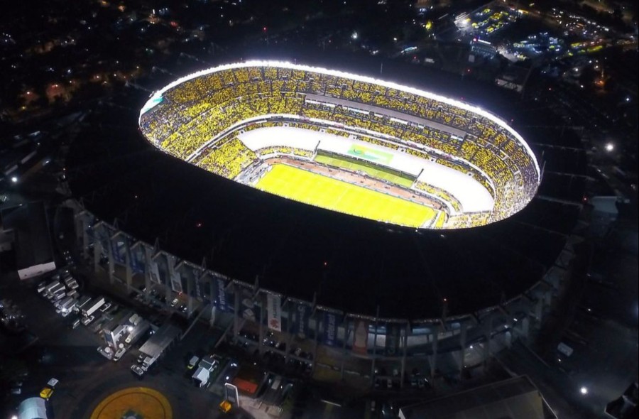 Toma aérea del Estadio Azteca