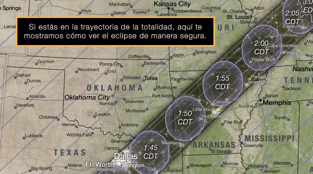 Estados Unidos tendrá más ciudades para apreciar el eclipse.