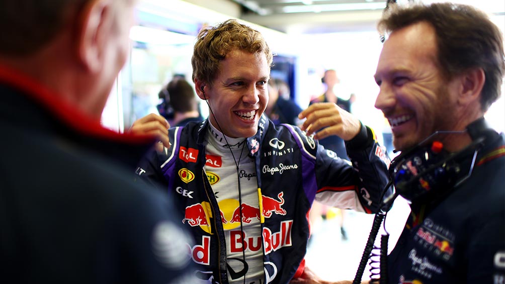 Seb y Horner, durante la temporada 2013 de la Fórmula 1