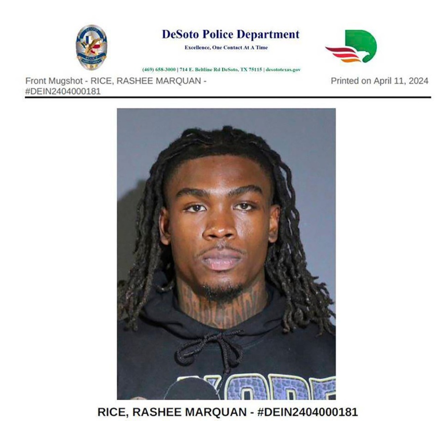 Rashee Rice se entregó a la policía de Dallas
