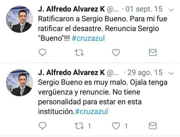 La publicación contra Sergio Bueno 