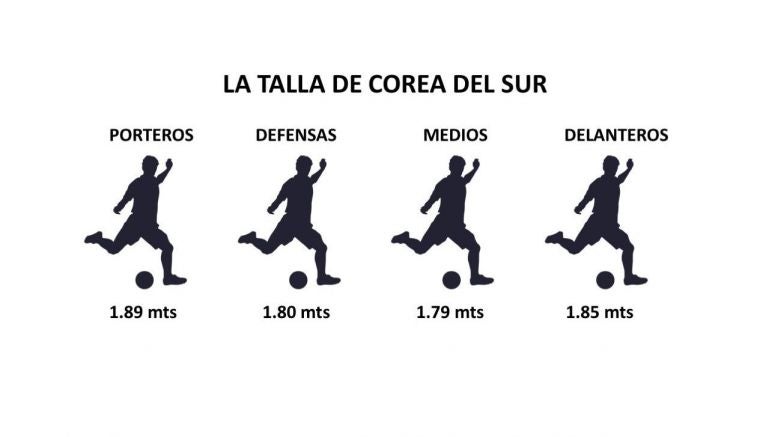 Estatura promedio de Corea por posición