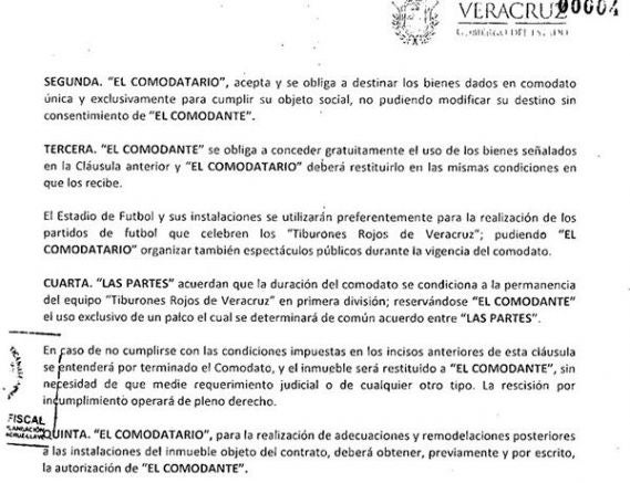 La cláusula 4 del comodato el el gobierno y la promotora de Kuri