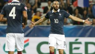 Benzema, durante el amistoso entre Francia y Armenia