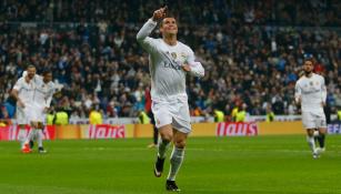 Cristiano Ronaldo celebrando una anotación en el Bernabéu