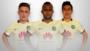 Da Silva, Lozano y Moreno portando la camiseta del América