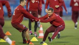 Lahm, durante una práctica del Bayern Munich