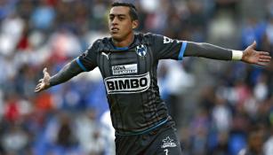 Funes Mori festeja un gol con Monterrey