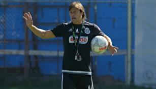 Matías Almeyda, en una práctica de Chivas