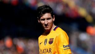 Lionel Messi en un juego de Barcelona