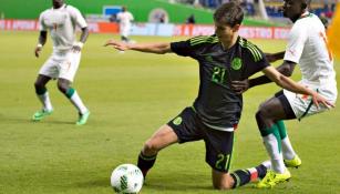 Damm, durante el partido de preparación de la Selección Mexicana