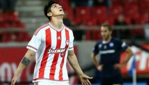 Pulido, en un partido con el Olympiacos