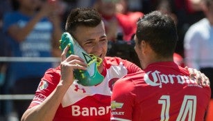 Enrique Triverio celebra un gol de Toluca