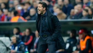 Simeone, en el partido contra Bayern Munich