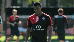 Franco Arizala en un entrenamiento de su exequipo Atlas