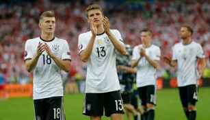 Jugadores alemanes tras un partido en Eurocopa