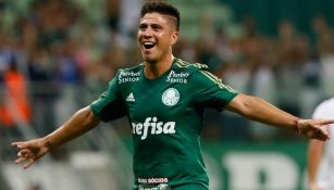 Cristaldo celebra un gol con Palmeiras