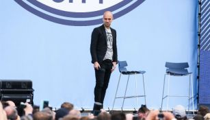 Guardiola, durante su presentación con el City