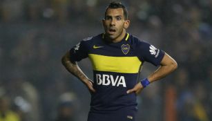 Carlos Tévez, en juego de Boca contra Independiente del Valle