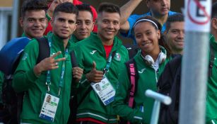 Atletas mexicanos, en su llegada a Río