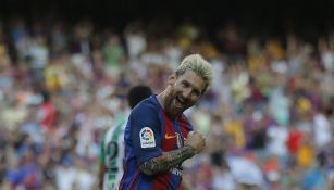 Lionel Messi festeja una anotación