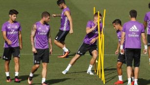 Futbolistas del Real Madrid, en un entrenamiento