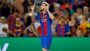 Messi celebra gol contra Celtic en Champions