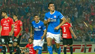 Enzo Roco celebra su primer gol en México frente a Chiapas