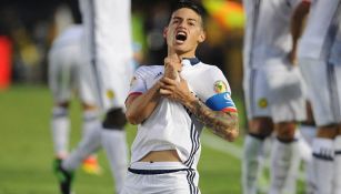 James celebra una anotación con Colombia