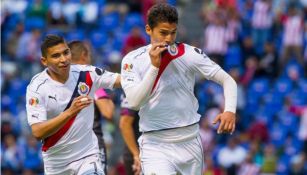 Ángel Zaldívar celebra su gol con el Rebaño
