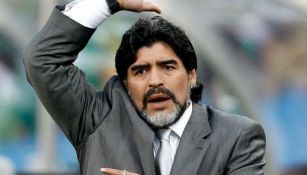 Diego Maradona en un partido de la selección de Argentina