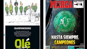 Así lucen las portadas de los diarios Olé y Marca