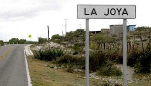 Letreto de la comunidad de La Joya, San Luis Potosí