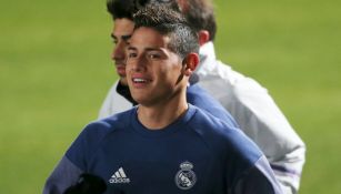 James Rodríguez durante un entrenamiento del Real Madrid