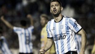 Nico Sánchez en un partido con Racing 