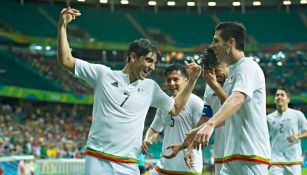 Pizarro celebra un gol frente a Alemania en los JO de Río