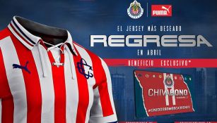 Playera de Chivas saldrá a la venta en abril