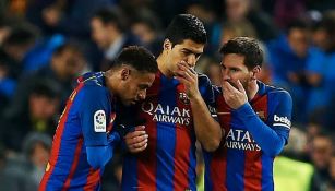 Neymar, Luis Suárez y Messi, durante un juego del Barcelona