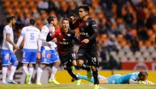 Barragán celebra el tanto del empate frente a Puebla