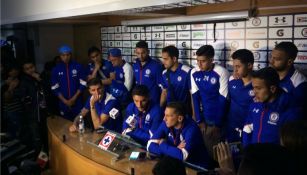 Jugadores de Cruz Azul en conferencia de prensa