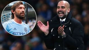 Pep Guardiola grita durante un juego del Manchester City