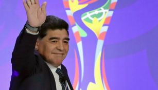 Diego Armando Maradona durante un evento de FIFA