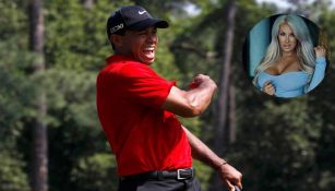 Woods celebra en el campo de golf