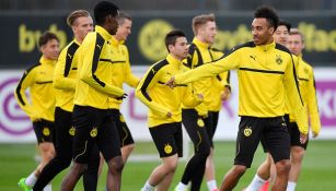 Jugadores del Dortmund, en entrenamiento previo a juego de Champions 
